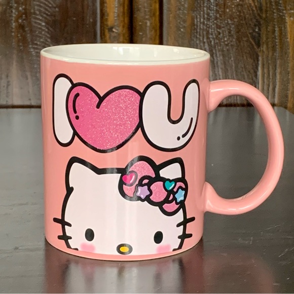I ❤️ U Hello Kitty 20oz Pink Ceramic Mug - Picture 1 of 9